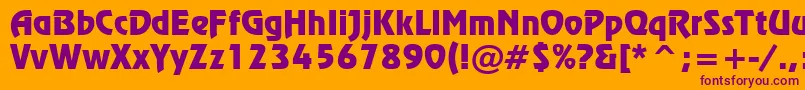 RevueTl Font – Purple Fonts on Orange Background