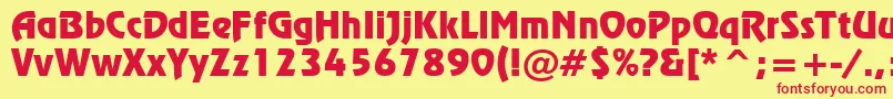RevueTl Font – Red Fonts on Yellow Background