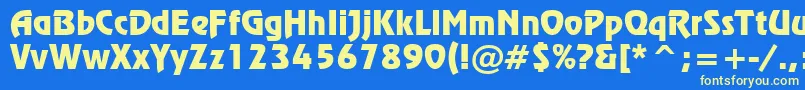 RevueTl Font – Yellow Fonts on Blue Background