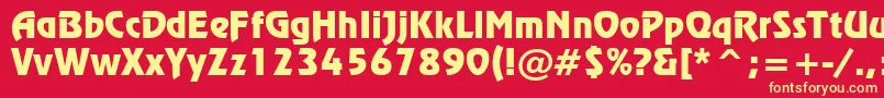 RevueTl Font – Yellow Fonts on Red Background