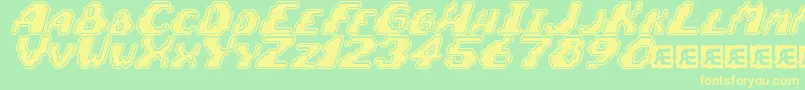 Шрифт ZeroVelocityBrk – жёлтые шрифты на зелёном фоне