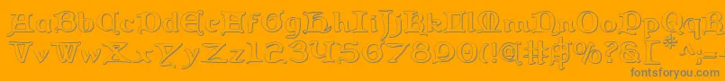 Queen Country 3D-Schriftart – Graue Schriften auf orangefarbenem Hintergrund