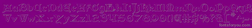 Queen Country 3D-Schriftart – Graue Schriften auf violettem Hintergrund