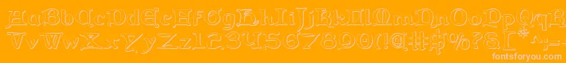 Queen Country 3D-Schriftart – Rosa Schriften auf orangefarbenem Hintergrund