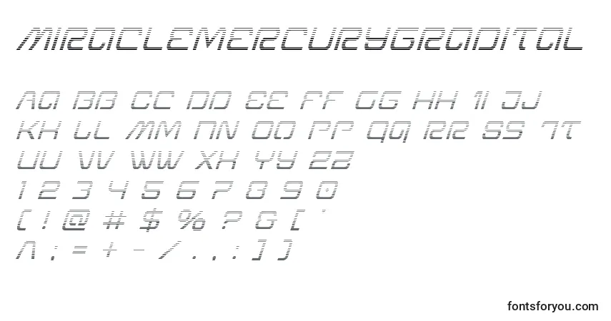 Schriftart Miraclemercurygradital – Alphabet, Zahlen, spezielle Symbole