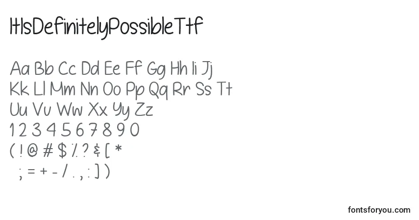 Schriftart ItIsDefinitelyPossibleTtf – Alphabet, Zahlen, spezielle Symbole