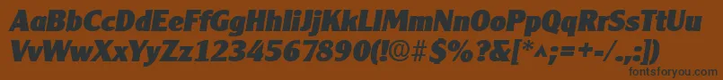 ClearfacegothiclhBoldItalic Font – Black Fonts on Brown Background