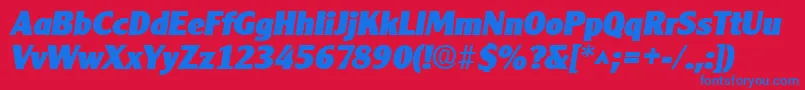 ClearfacegothiclhBoldItalic Font – Blue Fonts on Red Background