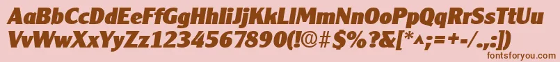 ClearfacegothiclhBoldItalic Font – Brown Fonts on Pink Background