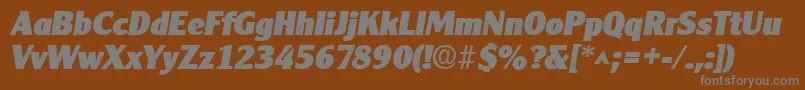 ClearfacegothiclhBoldItalic Font – Gray Fonts on Brown Background
