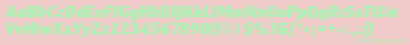 ClearfacegothiclhBoldItalic Font – Green Fonts on Pink Background