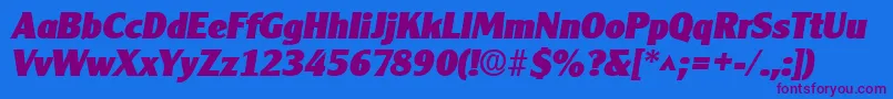 ClearfacegothiclhBoldItalic Font – Purple Fonts on Blue Background