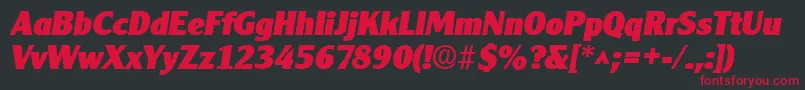 ClearfacegothiclhBoldItalic Font – Red Fonts on Black Background