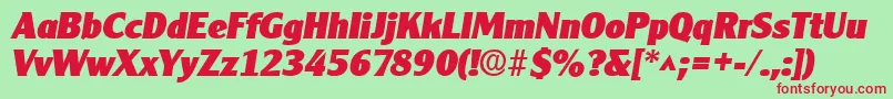 ClearfacegothiclhBoldItalic Font – Red Fonts on Green Background
