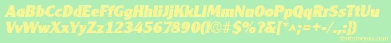 ClearfacegothiclhBoldItalic Font – Yellow Fonts on Green Background