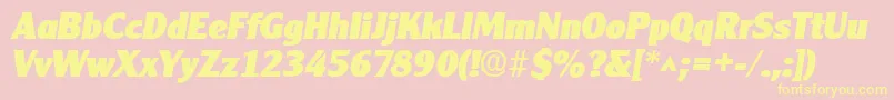 ClearfacegothiclhBoldItalic Font – Yellow Fonts on Pink Background