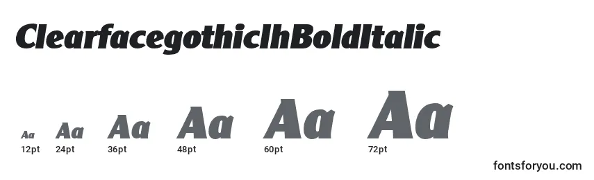 ClearfacegothiclhBoldItalic Font Sizes