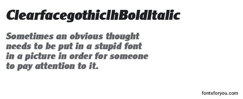 ClearfacegothiclhBoldItalic Font