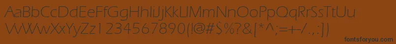 フォントErielight – 黒い文字が茶色の背景にあります