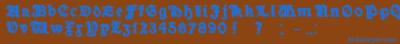 Fonte MinimOutlineExtrabold – fontes azuis em um fundo marrom