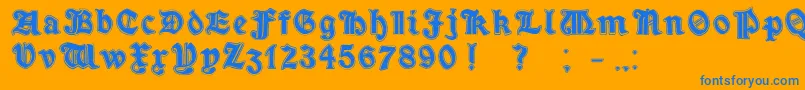 フォントMinimOutlineExtrabold – オレンジの背景に青い文字