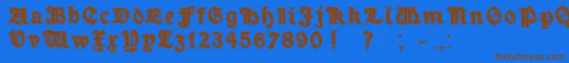 Czcionka MinimOutlineExtrabold – brązowe czcionki na niebieskim tle