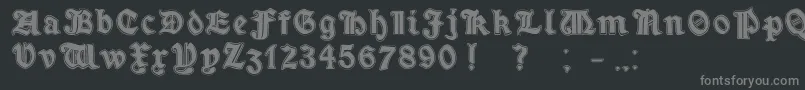 フォントMinimOutlineExtrabold – 黒い背景に灰色の文字