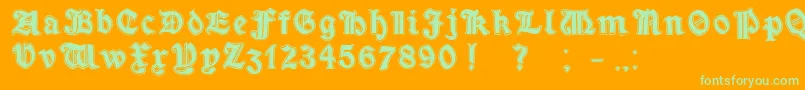 Шрифт MinimOutlineExtrabold – зелёные шрифты на оранжевом фоне