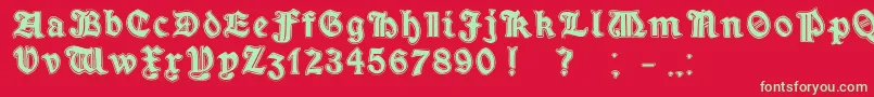 フォントMinimOutlineExtrabold – 赤い背景に緑の文字