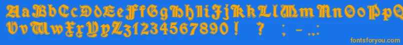 Czcionka MinimOutlineExtrabold – pomarańczowe czcionki na niebieskim tle