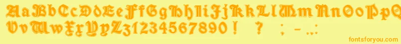 MinimOutlineExtrabold Font – Orange Fonts on Yellow Background