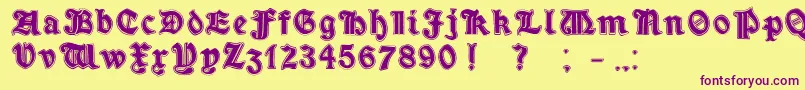 MinimOutlineExtrabold Font – Purple Fonts on Yellow Background