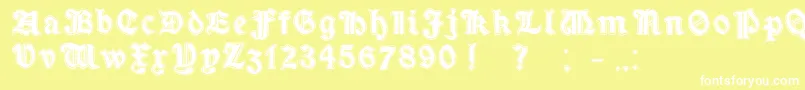 フォントMinimOutlineExtrabold – 黄色い背景に白い文字