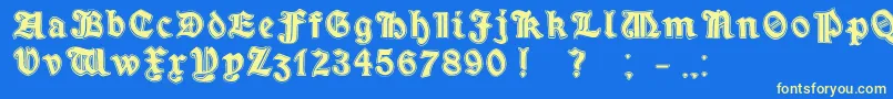 フォントMinimOutlineExtrabold – 黄色の文字、青い背景