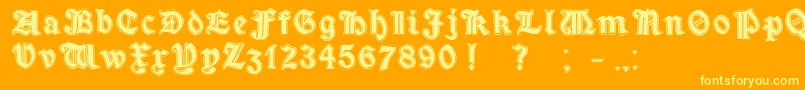 フォントMinimOutlineExtrabold – オレンジの背景に黄色の文字