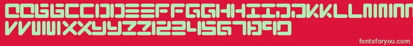 フォントXolo – 赤い背景に緑の文字