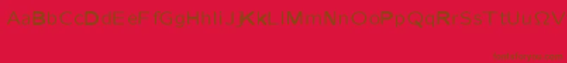 Fonte CmSansserifquotationRegular – fontes marrons em um fundo vermelho