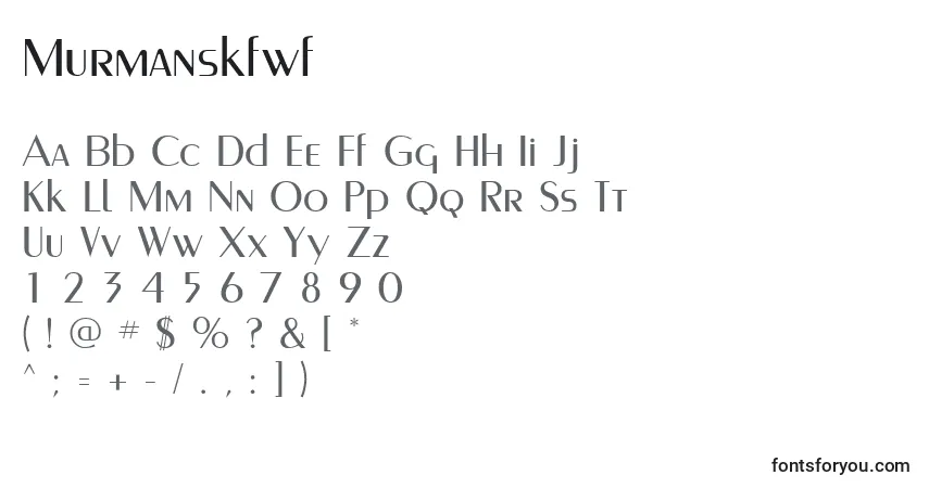 Шрифт Murmanskfwf – алфавит, цифры, специальные символы