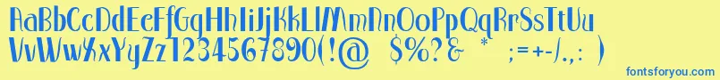 Qorker Font – Blue Fonts on Yellow Background