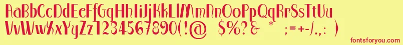 Qorker Font – Red Fonts on Yellow Background