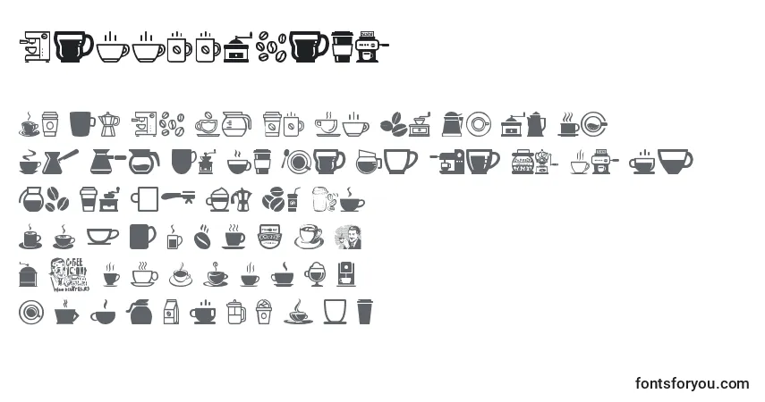 Шрифт CoffeeIcons – алфавит, цифры, специальные символы