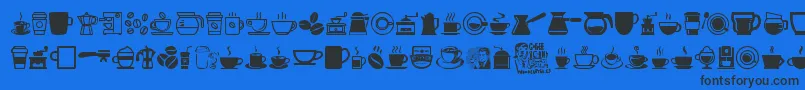 Fonte CoffeeIcons – fontes pretas em um fundo azul