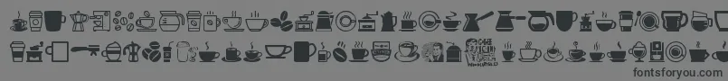 CoffeeIcons-fontti – mustat fontit harmaalla taustalla