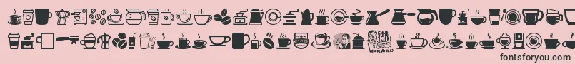 Шрифт CoffeeIcons – чёрные шрифты на розовом фоне