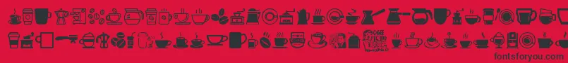 Fonte CoffeeIcons – fontes pretas em um fundo vermelho