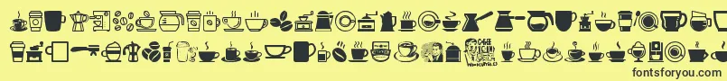 フォントCoffeeIcons – 黒い文字の黄色い背景