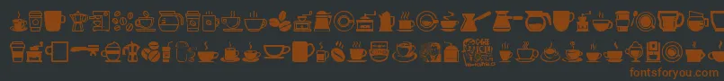 フォントCoffeeIcons – 黒い背景に茶色のフォント