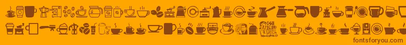 fuente CoffeeIcons – Fuentes Marrones Sobre Fondo Naranja