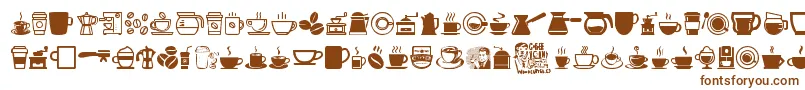 Fonte CoffeeIcons – fontes marrons em um fundo branco