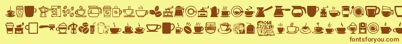 CoffeeIcons Font – Brown Fonts on Yellow Background